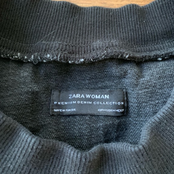 Black Denim Crewneck with Playful Fringe - Picture 2 of 3